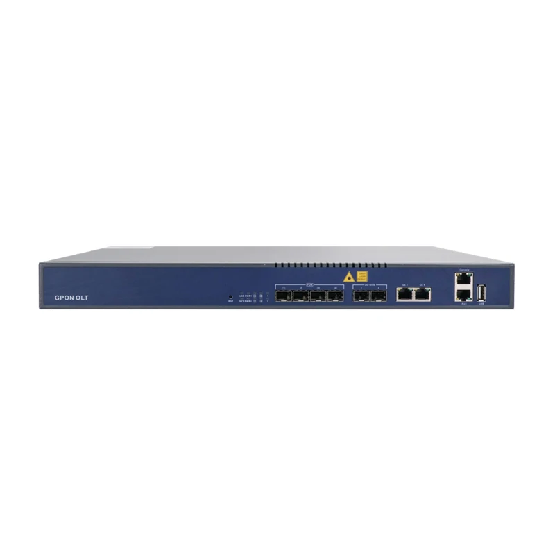 

GPON OLT 4-port Optical Gigabit Terminal 2*GE(RJ45)+2*10GE(SFP+) FTTH OLT