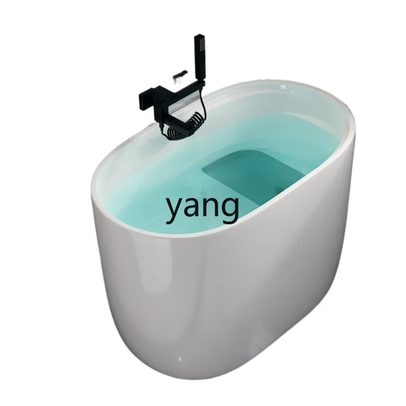 LXL Adult Home Use Small Apartment Thin Edge Independent Small Bathtub Acrylic Mini Small Deep Bubble Tank