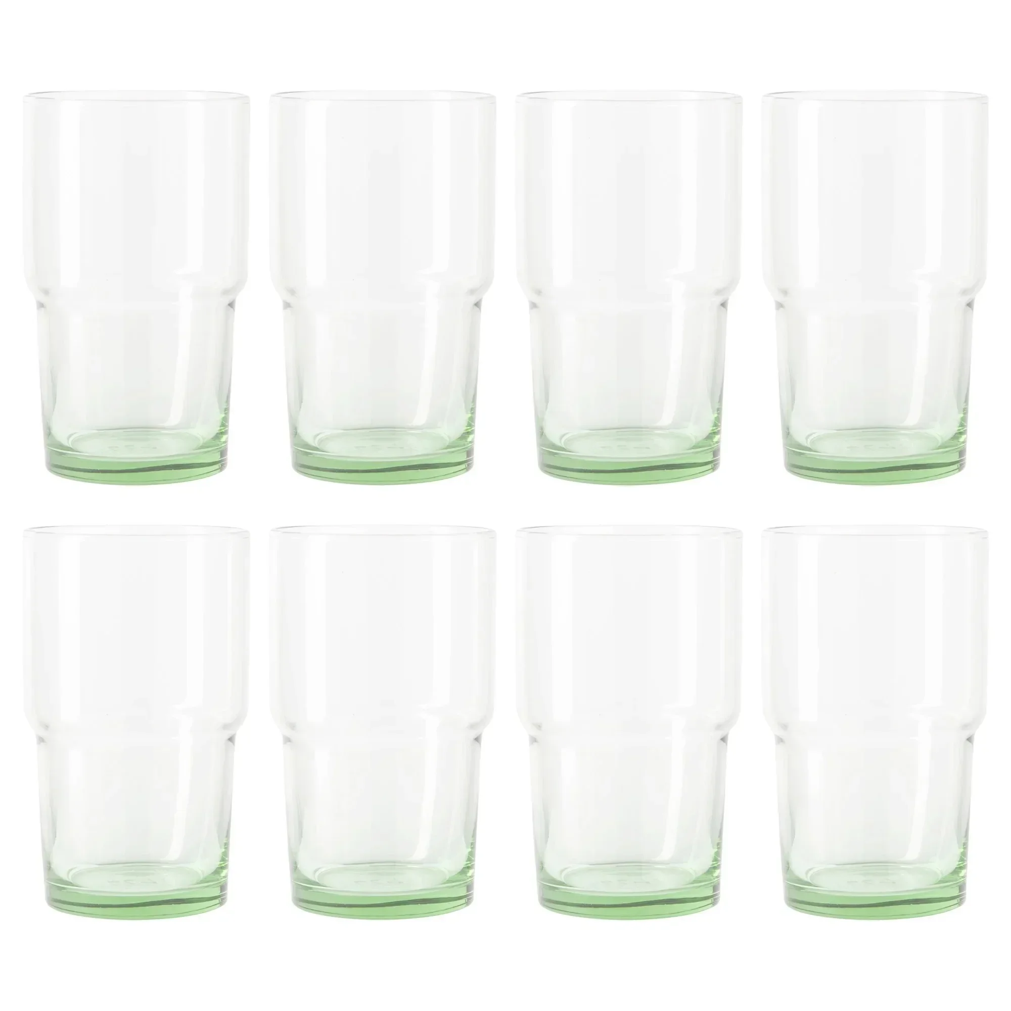 

Clear Green Glass, Glassware, 8 Pack, 15 oz