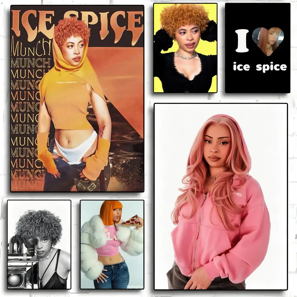 music Ice Spice Poster Poster Waterproof HD Unframed Self‑Stick Decor Wall Art for Home Room Decoration Gift