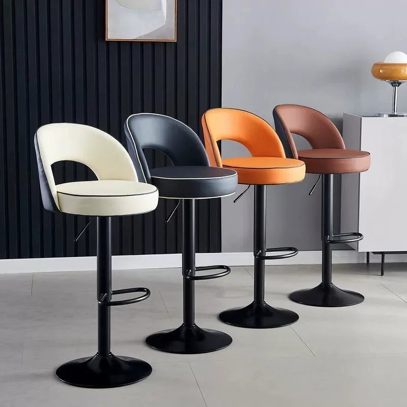 !@Most Popular Restaurant Bar Chairs With Steel Frame  Bar Stools High Chair for Kitchen Swivel Bar Chair