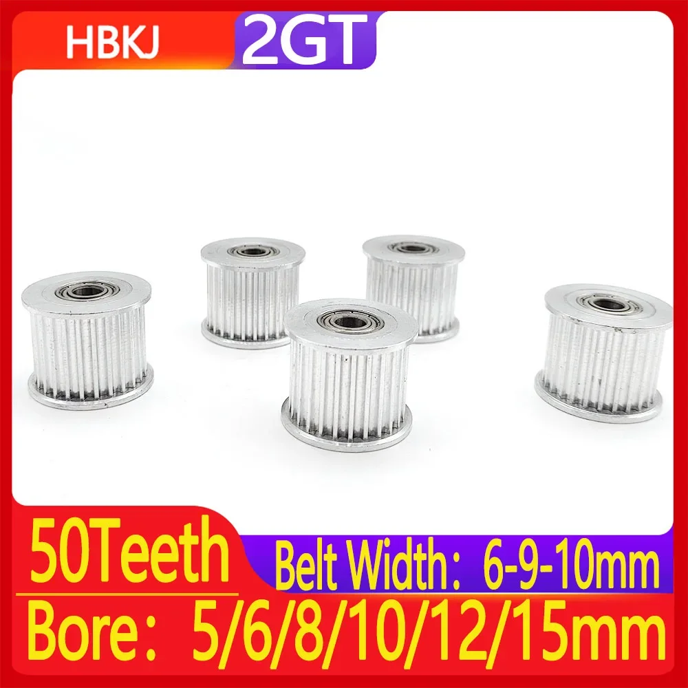 

Synchronous Wheel Bearing Synchronous Belt Tooth Width 6/9/10mm Inner Hole 5-15mm Synchronous Belt Idler Wheel 2GT/GT2 50Teeth