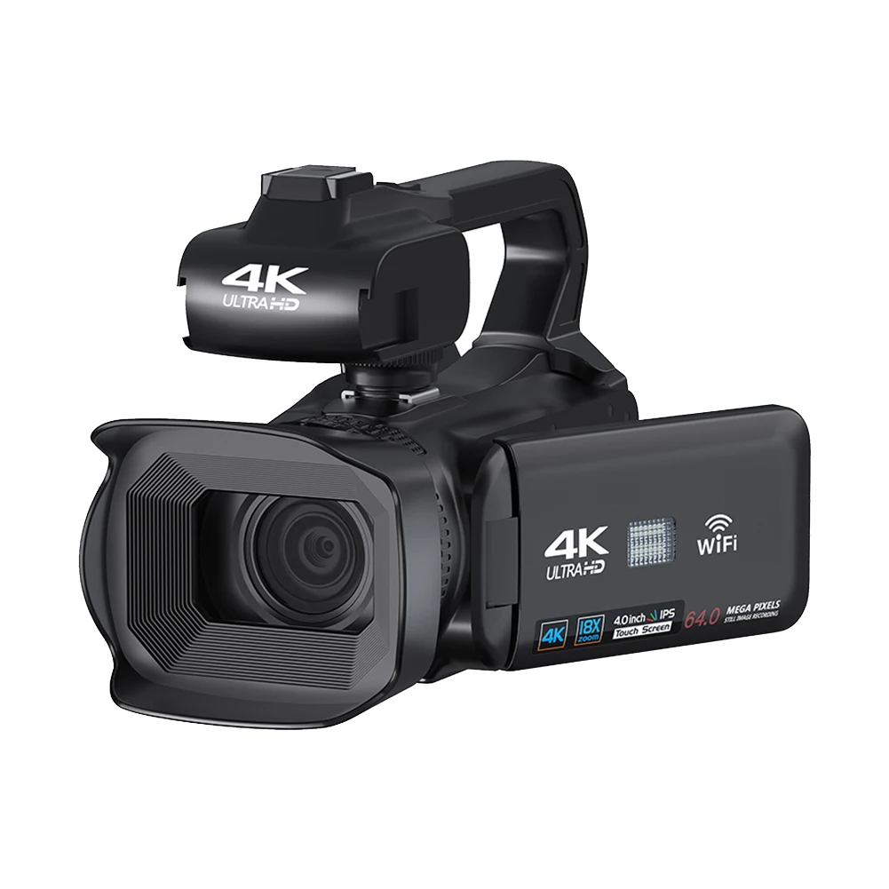 

4K Video Recorder Camera 64MP Camcorder for Youtube Stream Rotate 4.0Inch Touch Screen Professional Digital Camera