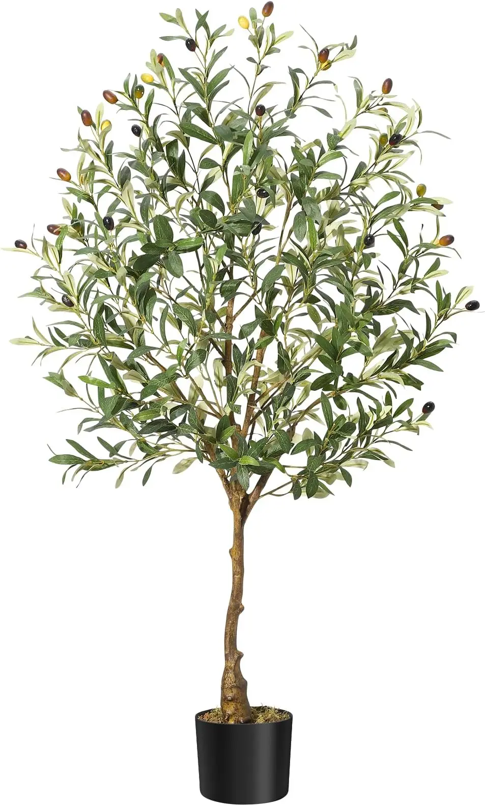 Olive Trees Artificial Indoor 4FT Tall Olive Tree Plants Faux Olive Tree with Realistic Trunk, Leaves, Fruits for Home Office