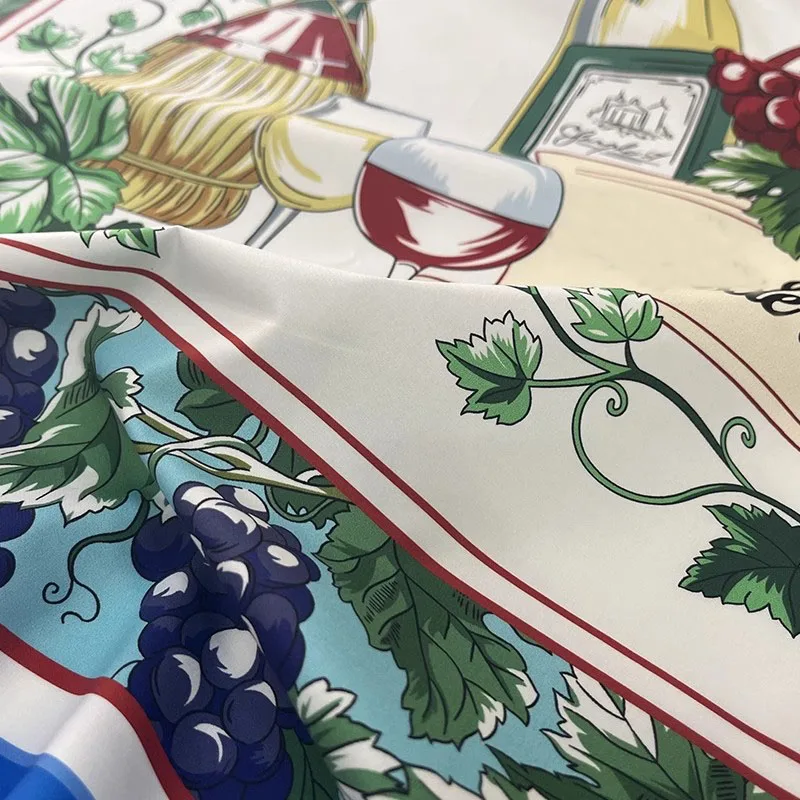 Europe And America Fashion Fruit Grape Wine Printed Poplin Cotton Fabric For Women Dress Blouse Handmade DIY Cloth Sewing