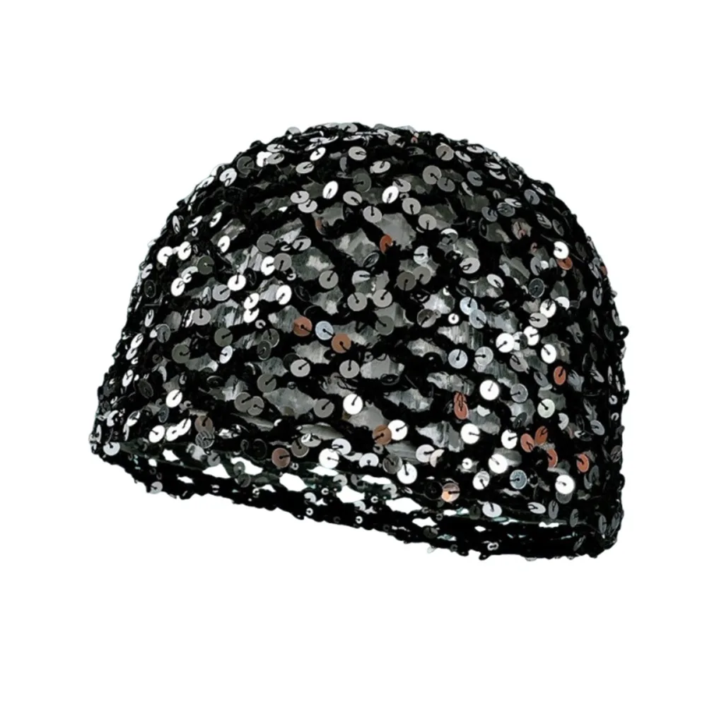 Vintage Hollow Knit Hollowed Out Beanie Hat Sequined Breathable Bohemian Style Beanies Korean Style Y2K Woven Pullover Cap Women