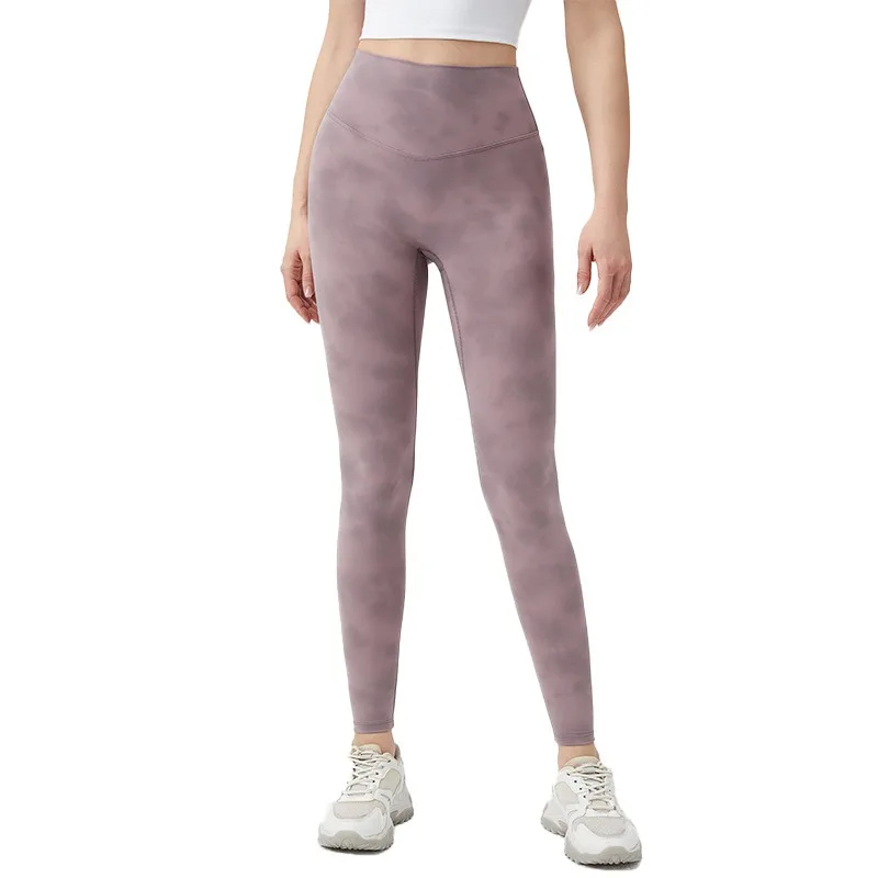 Women's Sports Printed Yoga Gym Pants High Waist Hip Lift Tight Fitness Pants  Unembarrassment Line Gym Running Sports Pants