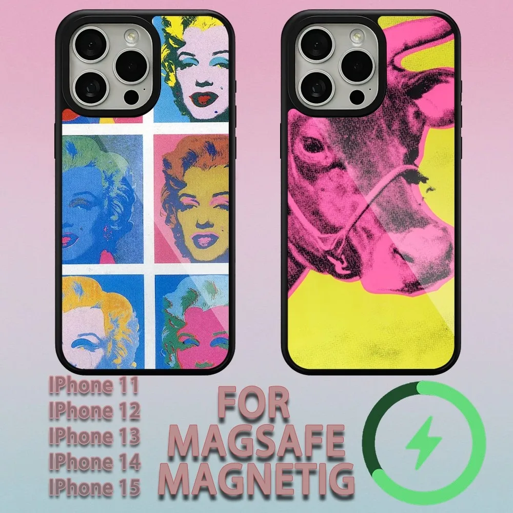 Artists Andy WarholS  Phone Case For iPhone 15 14 13 12 11 Pro Max Plus Magsafe Magnetic Wireless Charging Cover