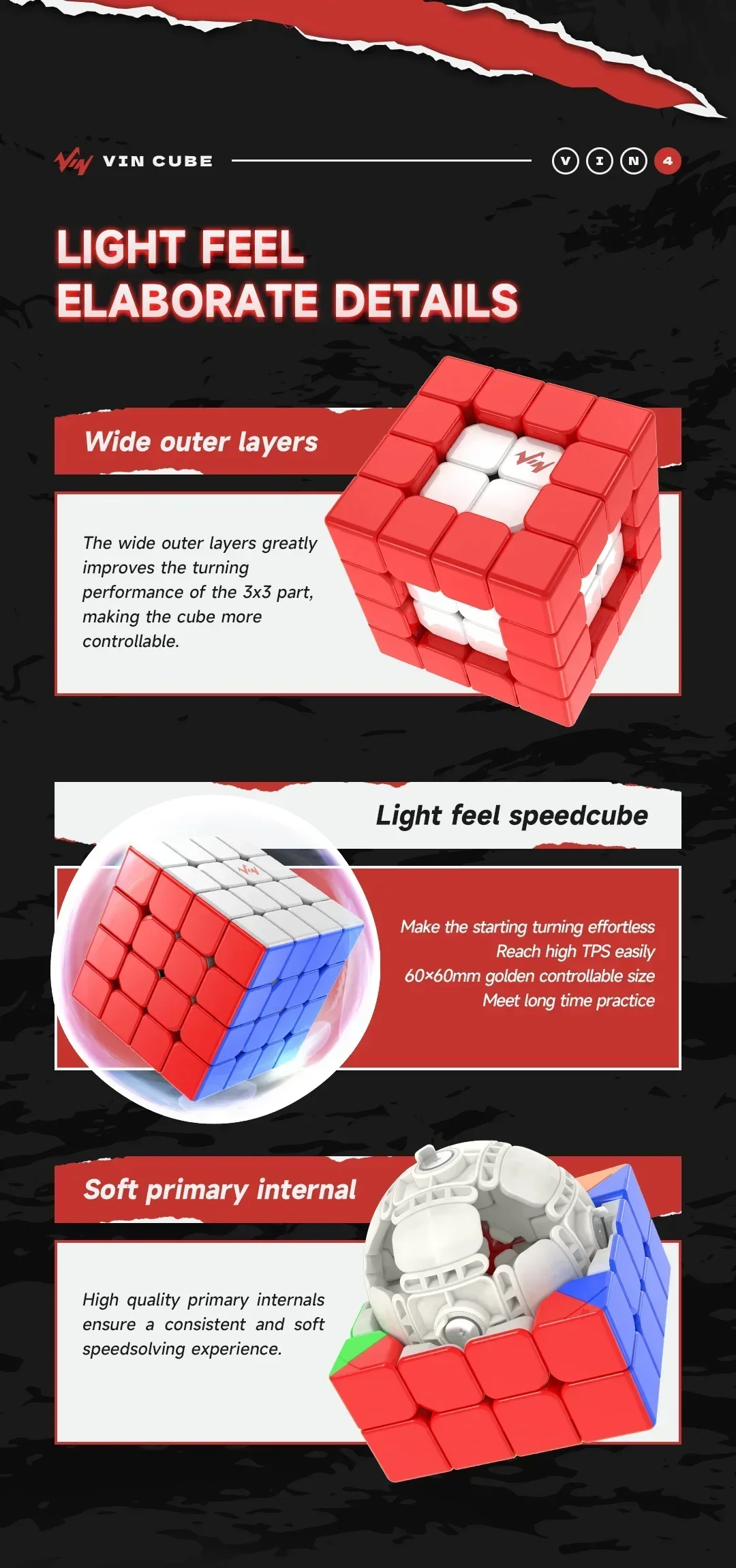 [ECube] Vin Cube 4M 4x4x4 Magnetic UV Vin 4 MagicCube MGC Designer Newest Magic Speed cube Vin Cube 4x4x4 Magic Cubes