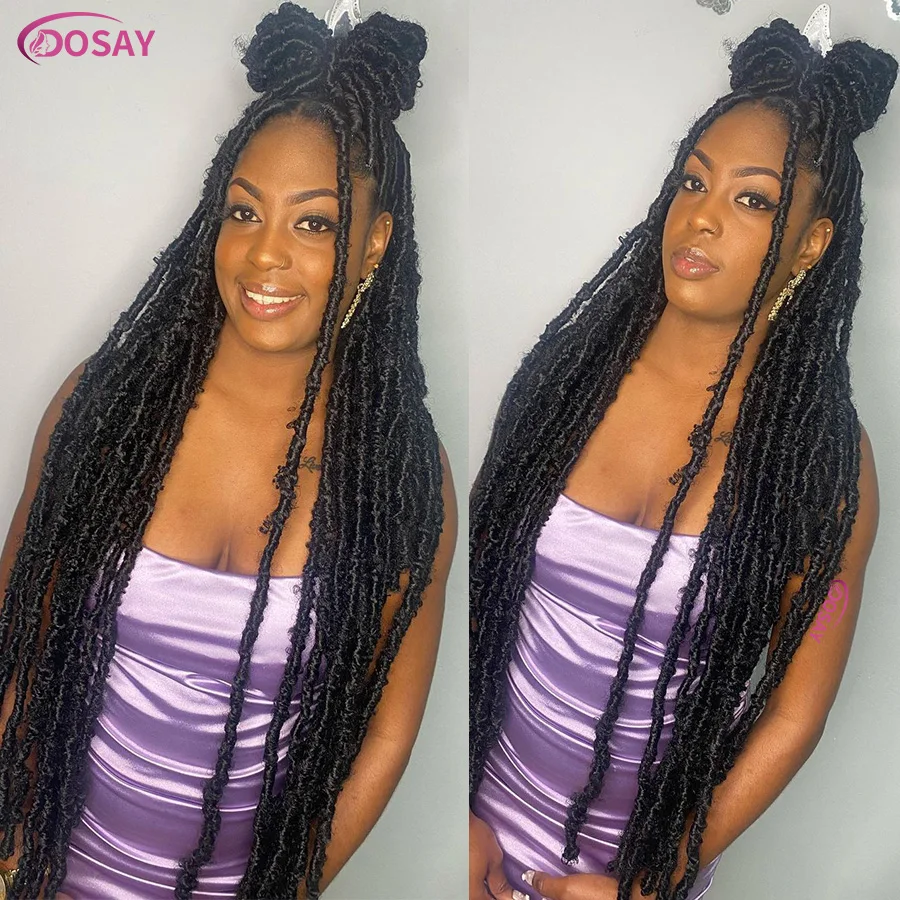 Synthetic Super Long 40 Inches Knotless Twists Braids Full Lace Dreadlock Box Braided Wigs For Afro Black Women Braiding Wigs