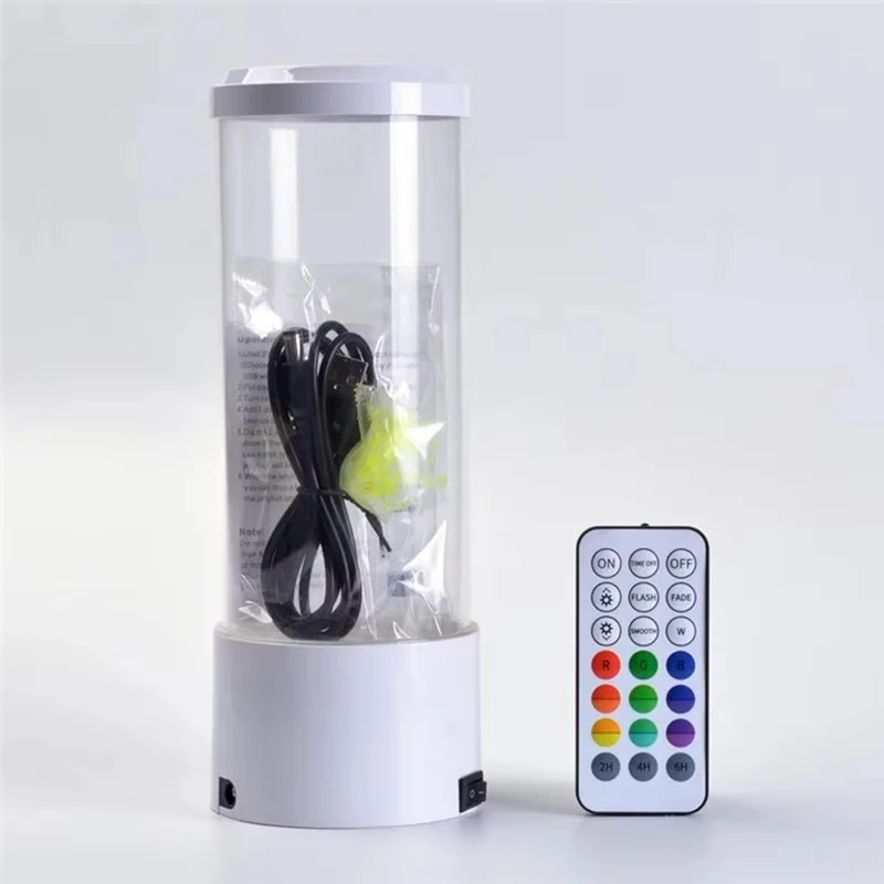 

AONEQ-LED Jellyfish Night Light With Remote Control USB Powered Colorful Lighting Modes For Home Office Desktop Decorative