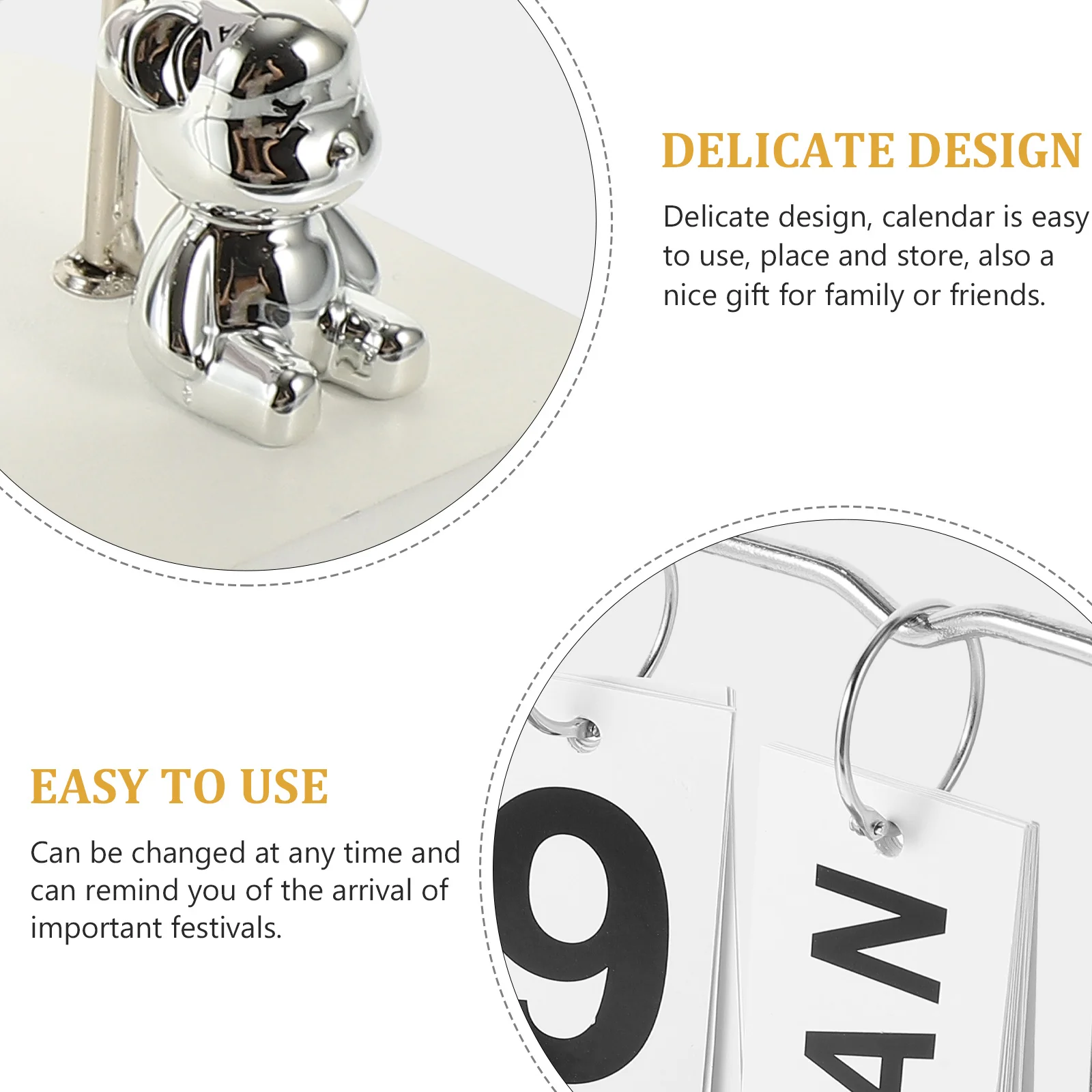 

Desk Calendar Rustic Wooden Perpetual Flip Calendar Office Home Decor Reusable Creative Gift for Friends Family