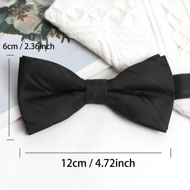 New Classic Bow Ties for Men Solid Stripe Black Pearl Bowtie Elegant Mans Bussiness Wedding Party Accessories Butterfly Bow Gift