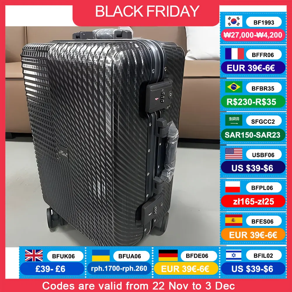 Carbon Fiber Design Suitcase Carry On Rolling Luggage Beautiful Boarding Cabin 20 24 28 Inch Checked Suitcase