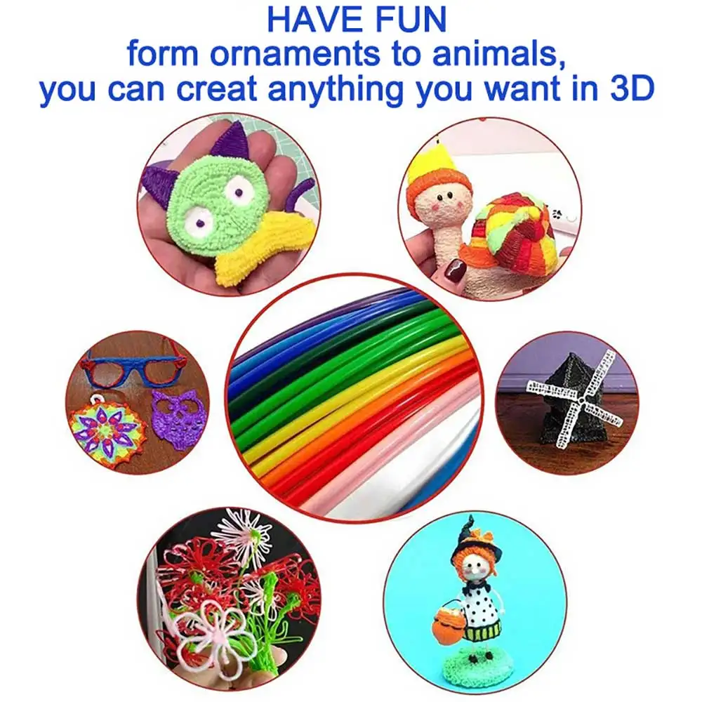 PLA Colored Odorless Safety Plastic 3D Pen Filament Diameter 1.75mm For 3D Printing Pen Kids Birthday Creative Christmas Gift