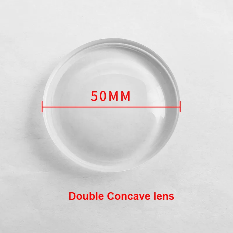 عدسات Biconcave-Bicovex ، زجاج K9 ، بصريات ، عدسات مزدوجة ، عدسات مقعرة ، طول بؤري 50-، مكبرة ، عدسات مصغرة #4