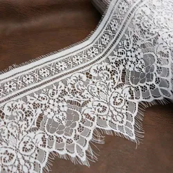 (3 meters/lot) 25cm White Eyelash Lace Ribbon Clothing Accessories Lace Material Handmade DIY Trimming Fabric