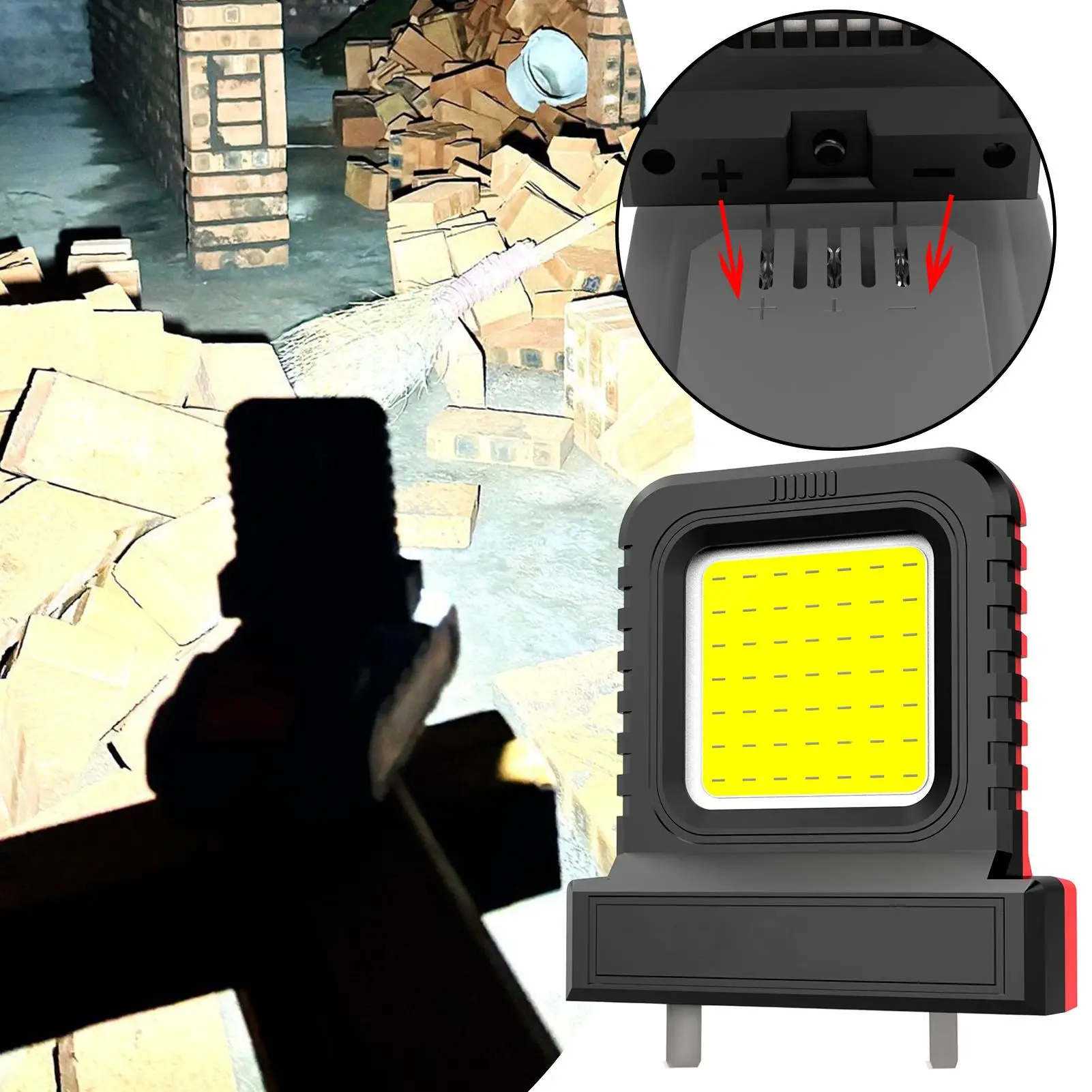 Portable Flood Light 21V Adjustable LED Flood Lighting Super Bright Spotlight For Garage Car Repair Camping Fishing Electricians