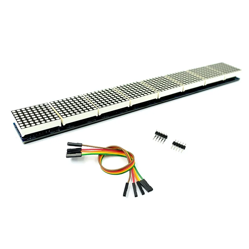 MAX7219 8*8 Dot Matrix LED Display 8 in One Red Common Cathode Digital Tube Control Board Module With Cable for Arduino