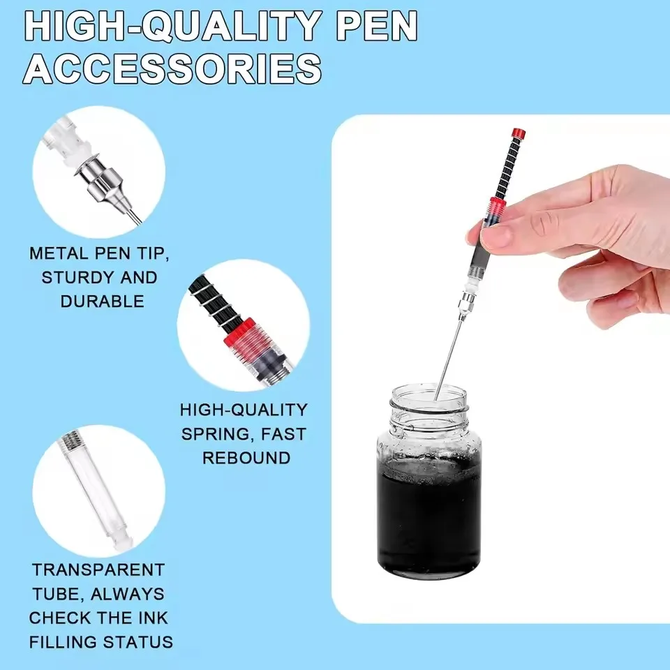 1-10pcs Fountain Pen Filler Ink Pen Syringe Absorbor Device Tool Suction Pipette Ink Cartridge Supplies Converter Office School - view 5