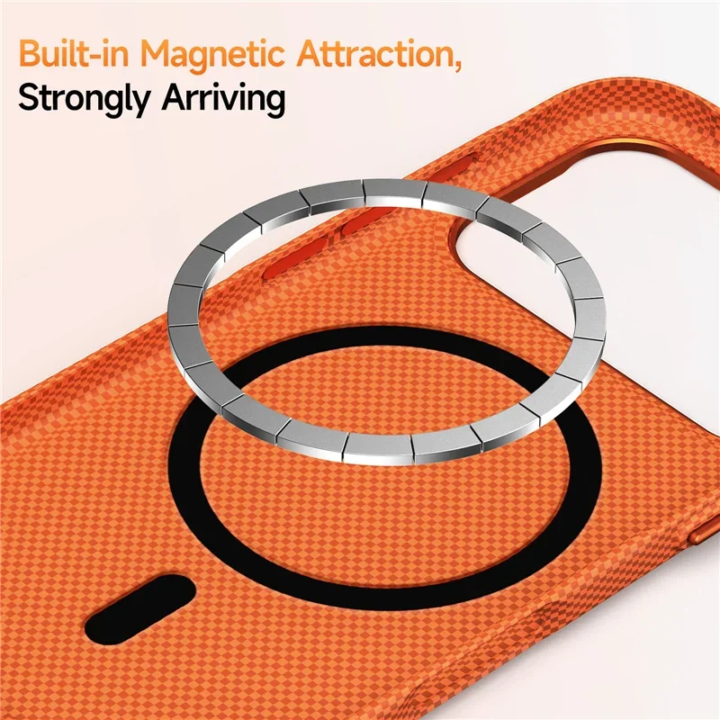 Ultra-Thin Matte Shockproof Hard Pc Magnetic Protective Case with Luxurious Plaid Texture and Metal Lens Frame Phone Case Suitable for 17Pro /16Pro /17 /17Pro Max - náhled 2