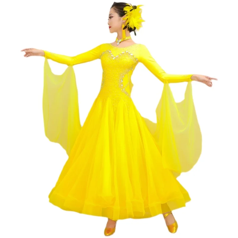 

2024 New Lady Ballroom Dancing Dress Modern Dance Competition Costume Women Waltz Tango Dance Dresses M092