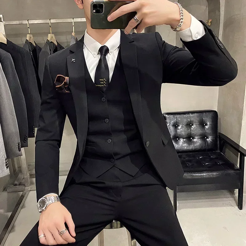 W10156 traje guapo para hombre, traje delgado para novio, vestido de boda formal, chaqueta pequeña informal