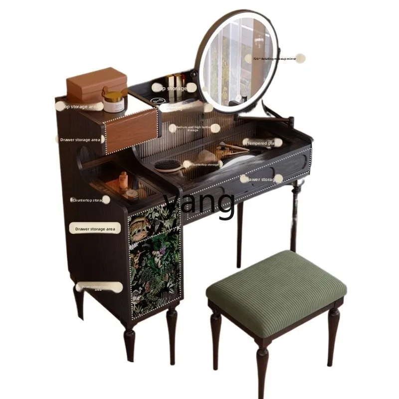 

yhm Small Solid Wood Dressing Table Small Apartment Bedroom Storage Table