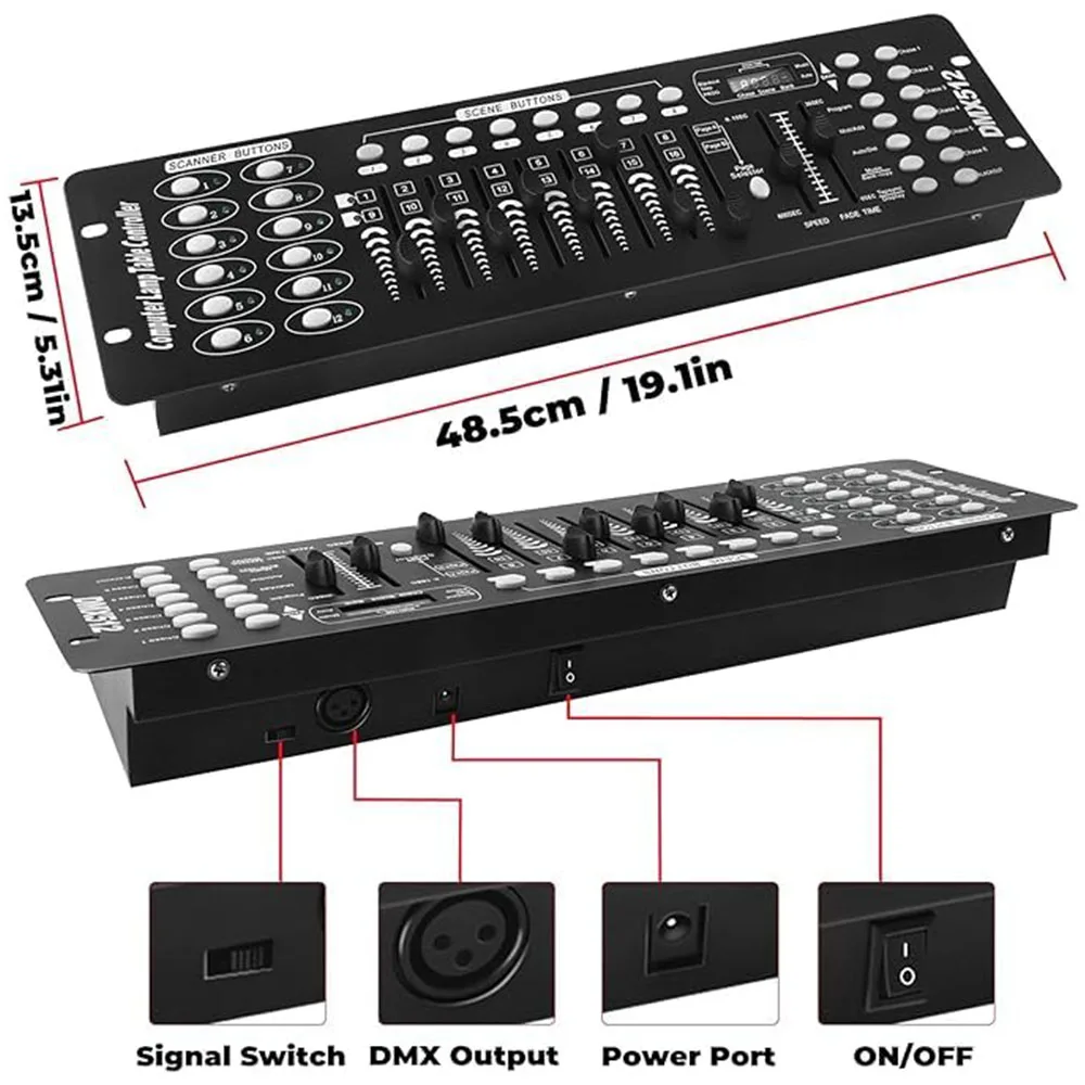 192 DMX-Controller DJ-Ausrüstung DMX 512 MIDI-Operator für LED Par Moving Head Par Light DJ Disco Club Bar Live-Konzerte