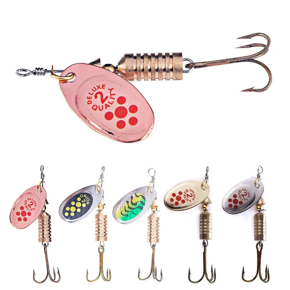 5pcs 6.7cm 7g Spinner Spoon Metal Bait Fishing Lure Sequins Crankbait Spoon Baits for Bass Trout Perch Pike Rotating