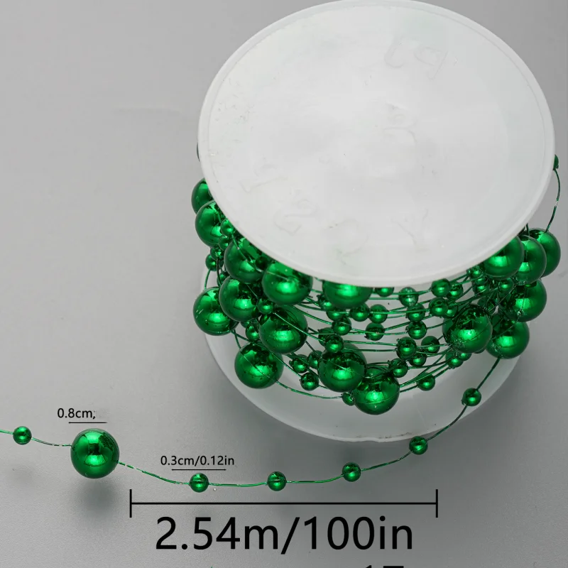 2.5m/30m 3-8mm 라운드 낚시 라인 인공 진주 꽃 비즈 체인 화환 꽃 웨딩 파티 장식 Diy