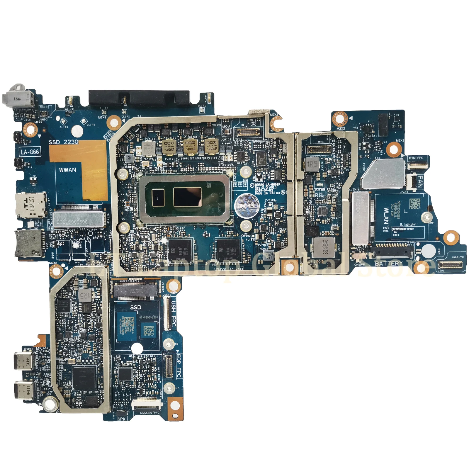 LA-G661P Laptop Motherboard For Dell Latitude 7200 0692DM 0TJFG7 0XFWFG Mainboard with I3 I5 I7 8th Gen CPU 8G/16G RAM