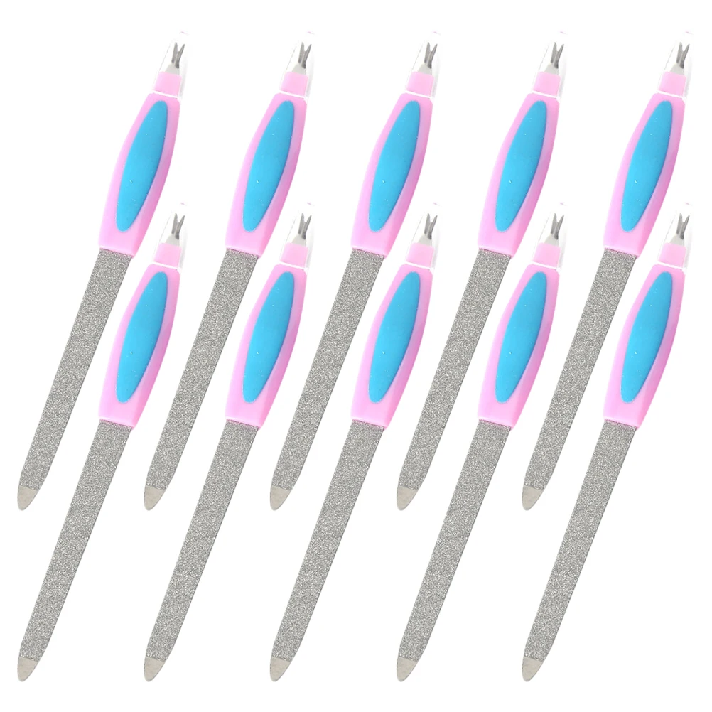 10 قطعة مجموعة ملفات مزدوجة الأطراف أدوات مانيكير وباديكير مزدوجة الجوانب لتشكيل تنعيم تلميع إزالة الجلد الميت أظافر قابلة لإعادة الاستخدام #5