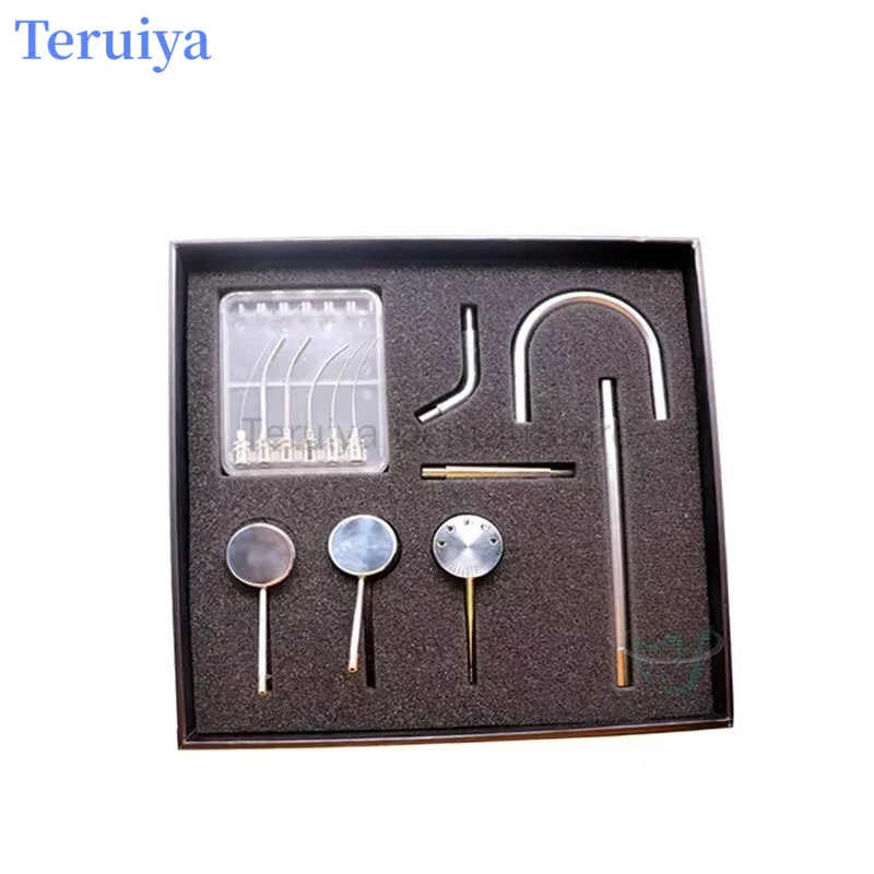 Dental Portable Saliva Suction Kit - Mouth Mirror, Metal Irrigator & Silicone Ejector Tube