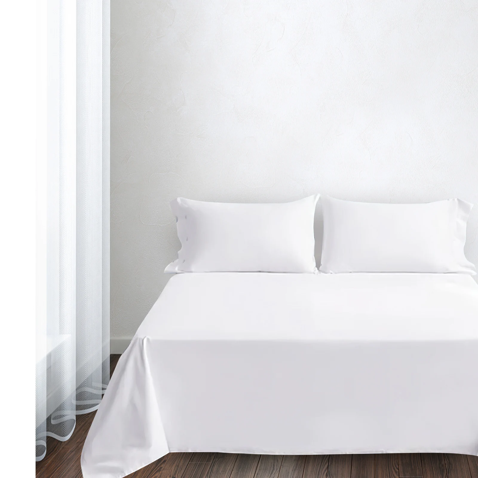 

Fitted Sheet Twin Ultra-Soft Breathable Anti- Mattress Protector Mattress Cover For Hotel Home Hotel White