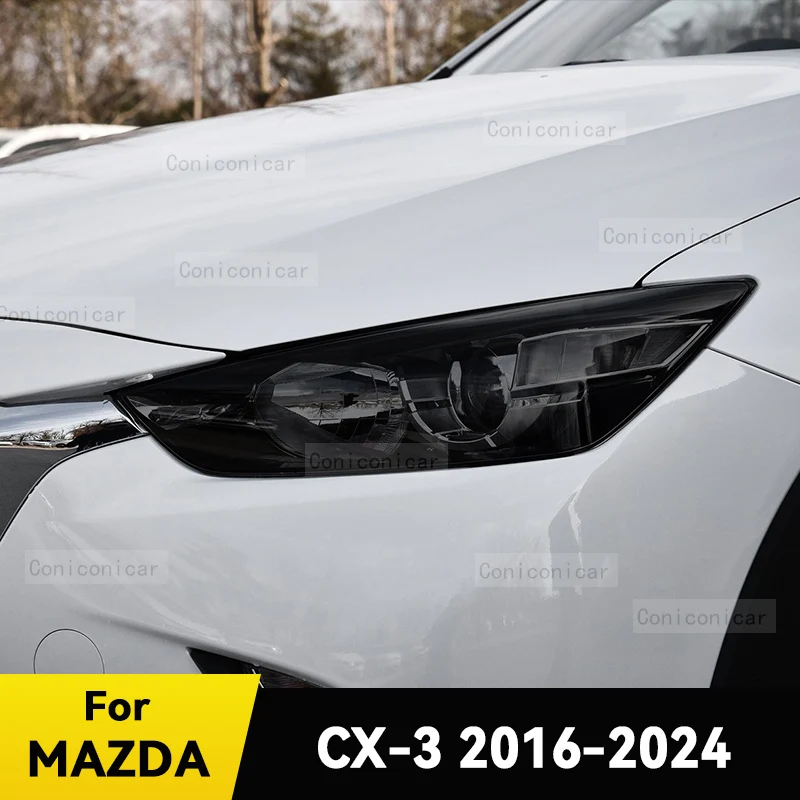 

For MAZDA CX-3 2016-2024 CX3 Car Headlight Protective Cover Film Front Light TPU Anti-scratch Headlamp Accessories Sticker