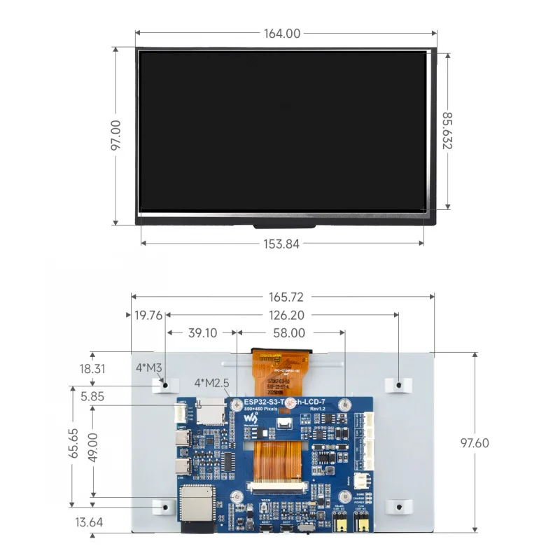 

Makerseek & WaveshARE ESP32-S3-Touch-LCD-7-SKU-27078 — Цена без стоимости доставки