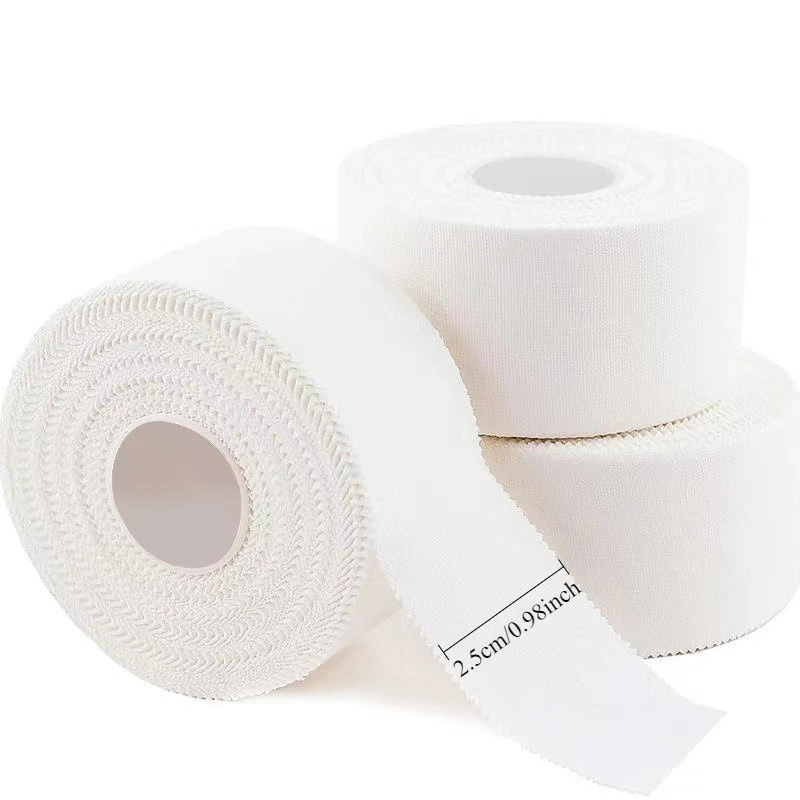 2.5cmx9m Strong Adhesive White Elastic Athletic Tape Gym Fitness Training Support Bandage for Sports Athletes