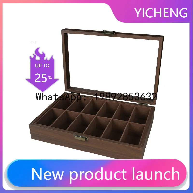 

Retro wood grain watch box bracelet jewelry storage box high-end dustproof display box