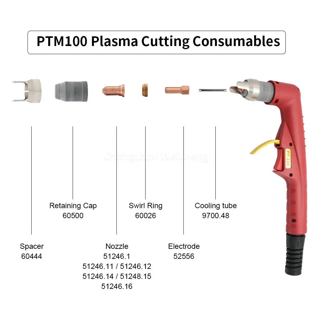 PT-100 空冷式ハンドルプラズマ切断トーチ IPT100 PTM100 プラズマトーチ本体ヘッド（エサブ溶接用）