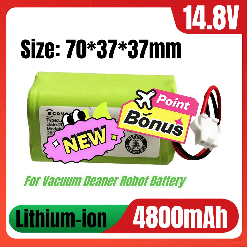 🚧⭐ 4.8Ah 14.4V Battery For eufy RoboVac 15C 15T 25C 30 30C 35C MAX G10 G15 G20 G30 Hybrid Edge Robot Vacuum Cleaner Accessories
