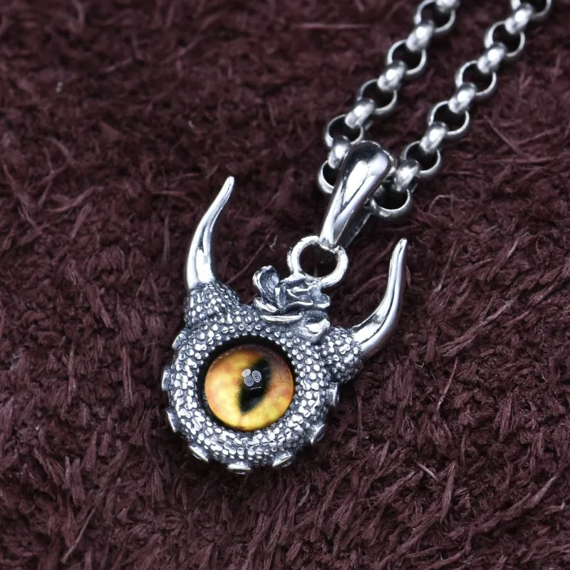 

Подлинные подвески из стерлингового серебра S925 для женщин и мужчин: новая модная креативная винтажная подвеска-амулет «Глаз дьявола» в стиле панк