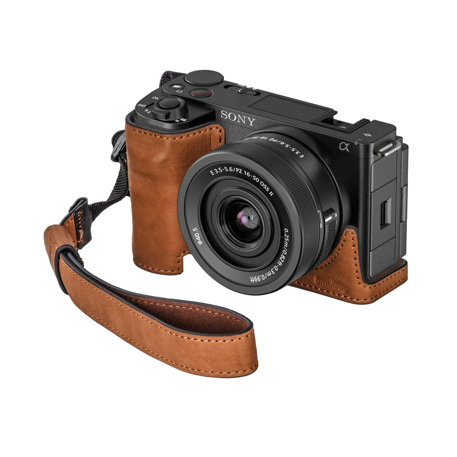 

SmallRig Leather Half Case with Wrist Strap Kit PU Leather Protect Camera Case Cover for Sony ZV-E10 II