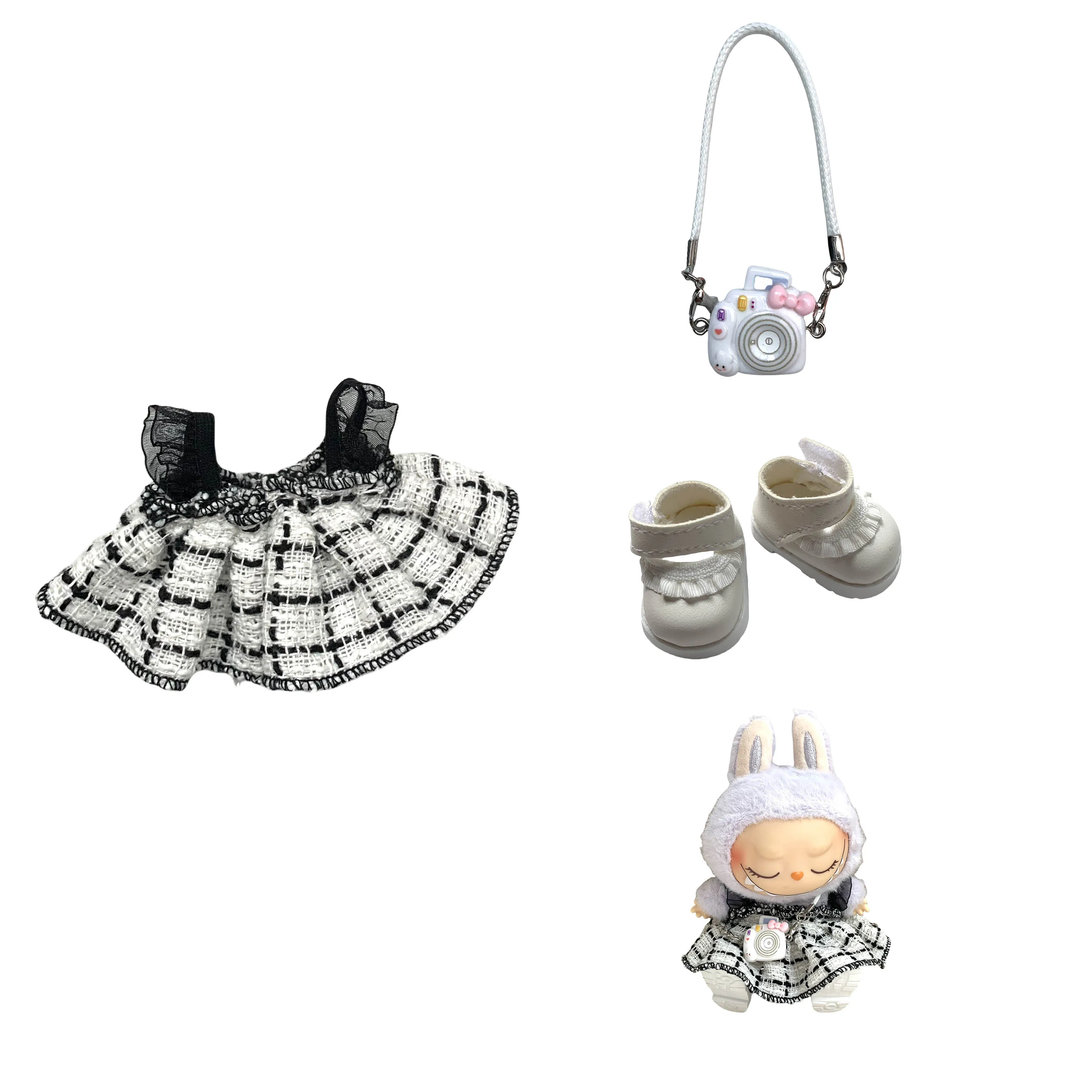 Doll Clothes Outfit Accessories Labubu Clothes Designer  Dress Set for 17CM Labubu V2 V1 DIY Mini Dolls Clothing Girl Gift