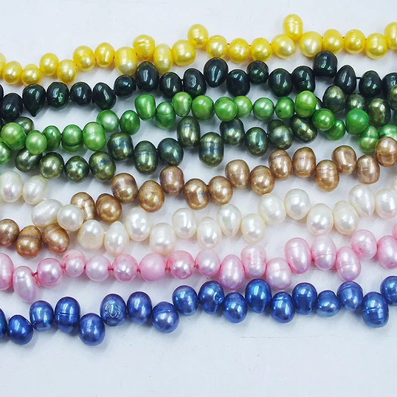 8 shares  8-9mm AAA   Mixed color DANCING TEARDROP FRESHWATER PEARL BEADS  15