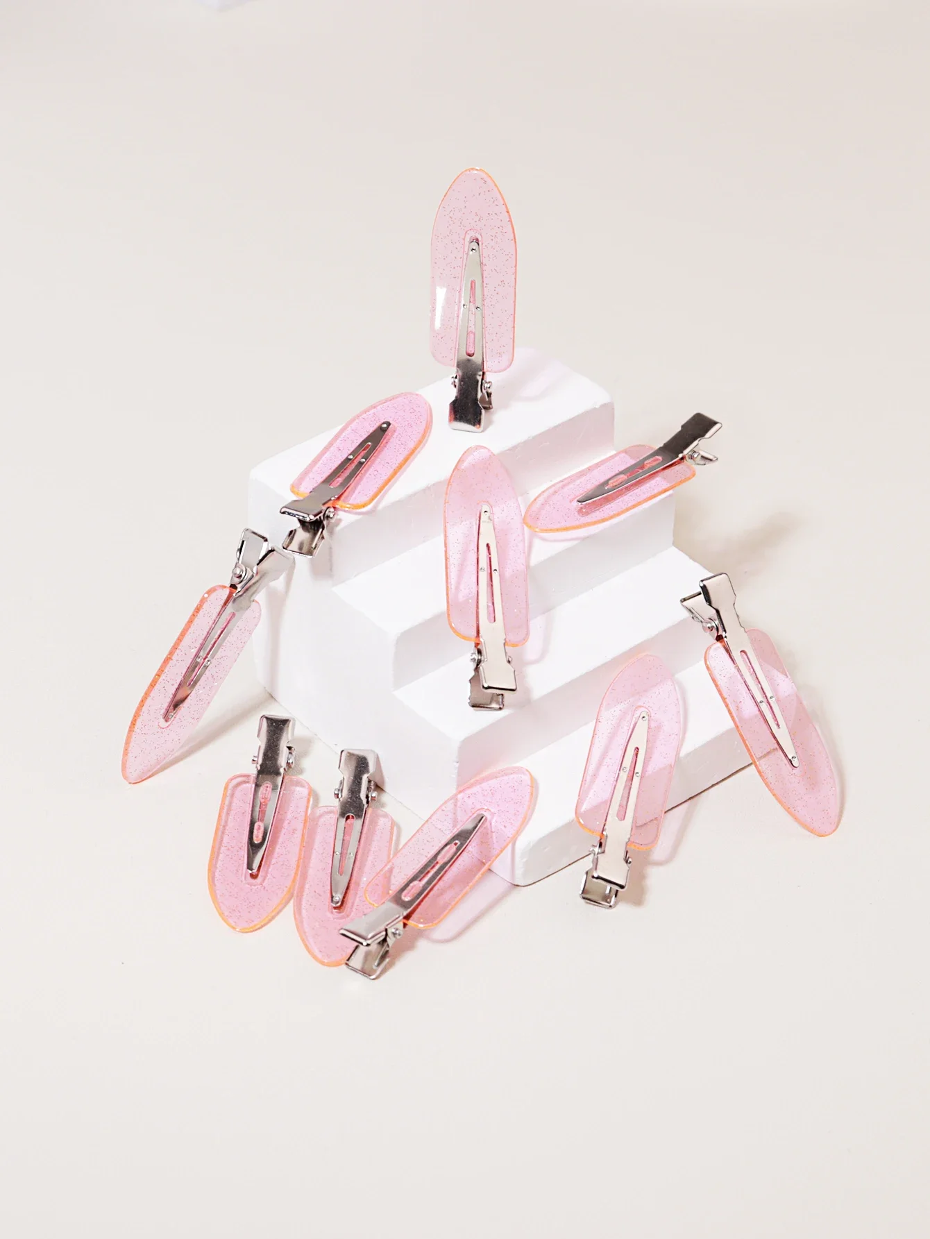 10 قطع من مشابك الشعر الشفافة للفتيات على الموضة بدون خياطة، مشابك إكسسوارات الوجه للمكياج، مشابك تصفيف الشعر الخاصة بشعر حقيقي #2