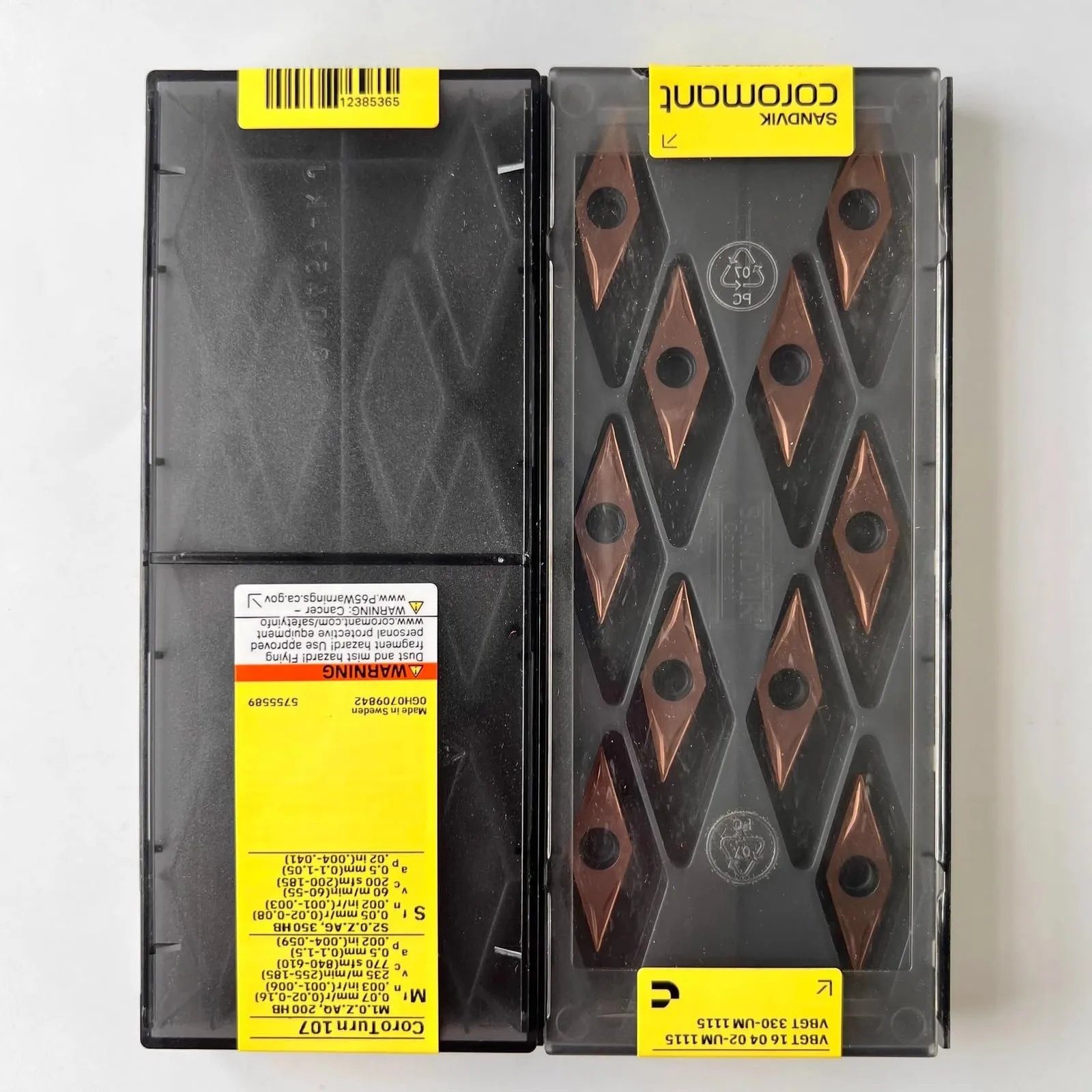 

Original SANDVIK / VBGT160402-UM 1115 / Hard alloy CNC Blade 10 Pcs