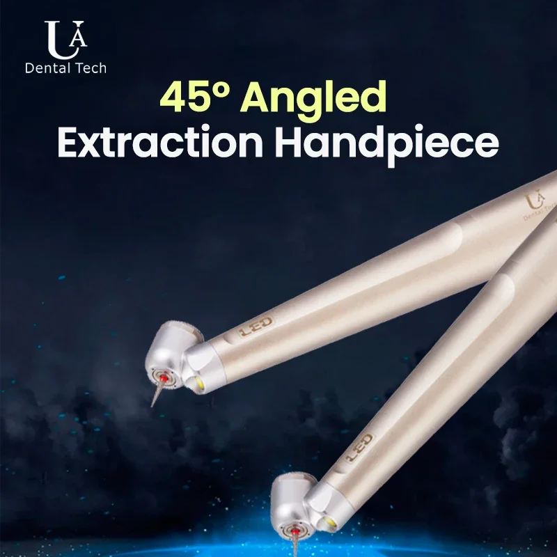 UA Q4 45° Angled 4-Hole Dental Extraction Handpiece: Minimally Invasive, Rear Exhaust, Ceramic Bearings, Stable Shaft, Low Noise