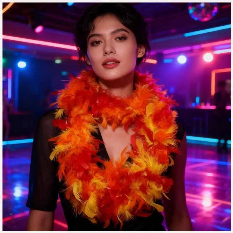 Boas penas peru, cachecol penas Chandelle 2 jardas para cosplay Halloween