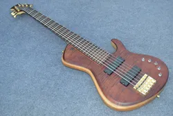 High-grade tiger maple veneer, ash wood body, gold hardware, high-end custom 6-string electric bass, free shipping